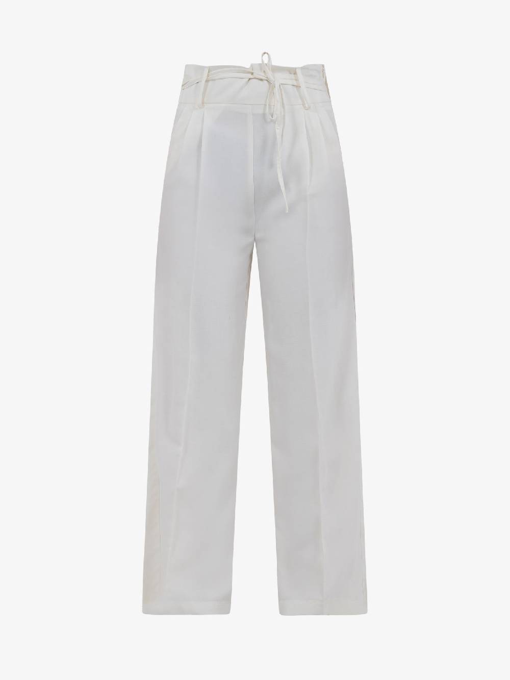 VICOLO Pantalone Con Coulisse E Laccio TB1550 Donna Viscosa Bianco