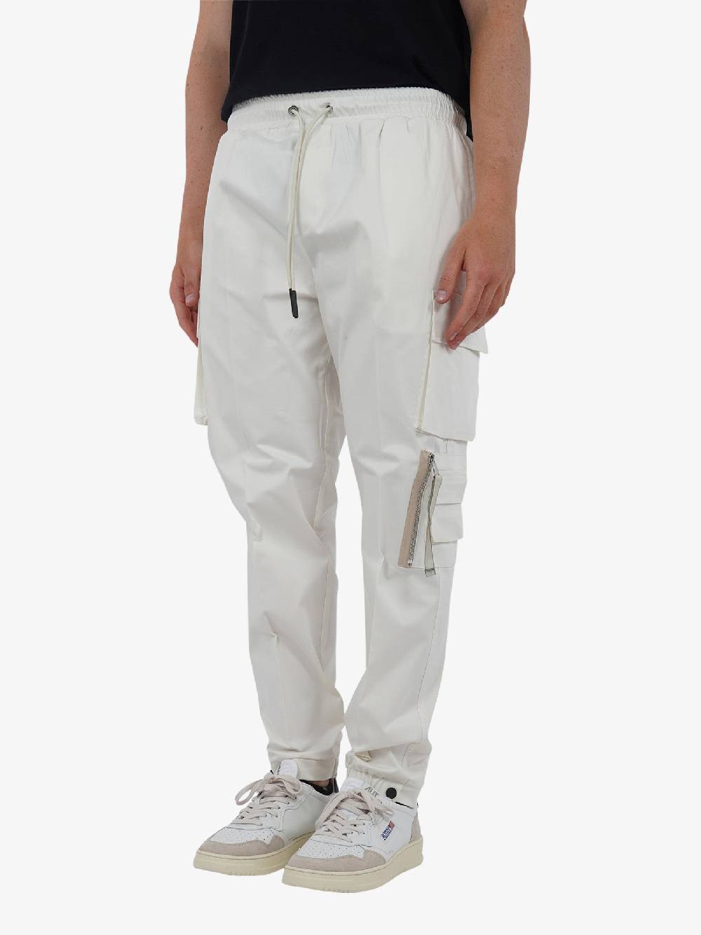 PRET A PORTER Pantalone Con Coulisse M9P4331 Uomo Cotone Bianco