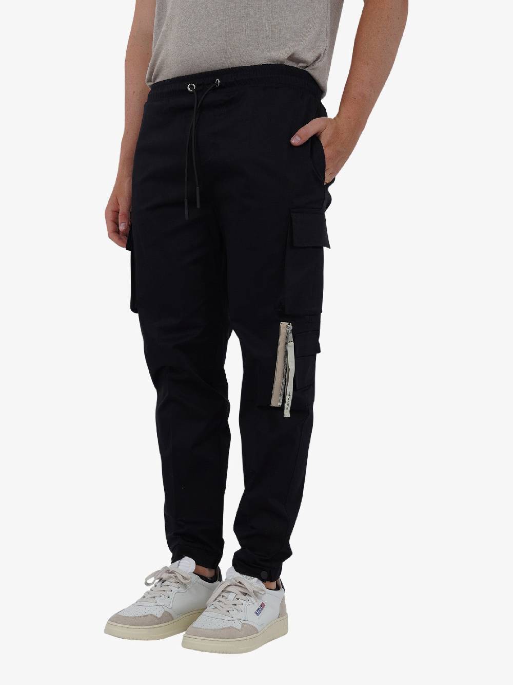 PRET A PORTER Pantalone Con Coulisse M9P4331 Uomo Cotone Nero