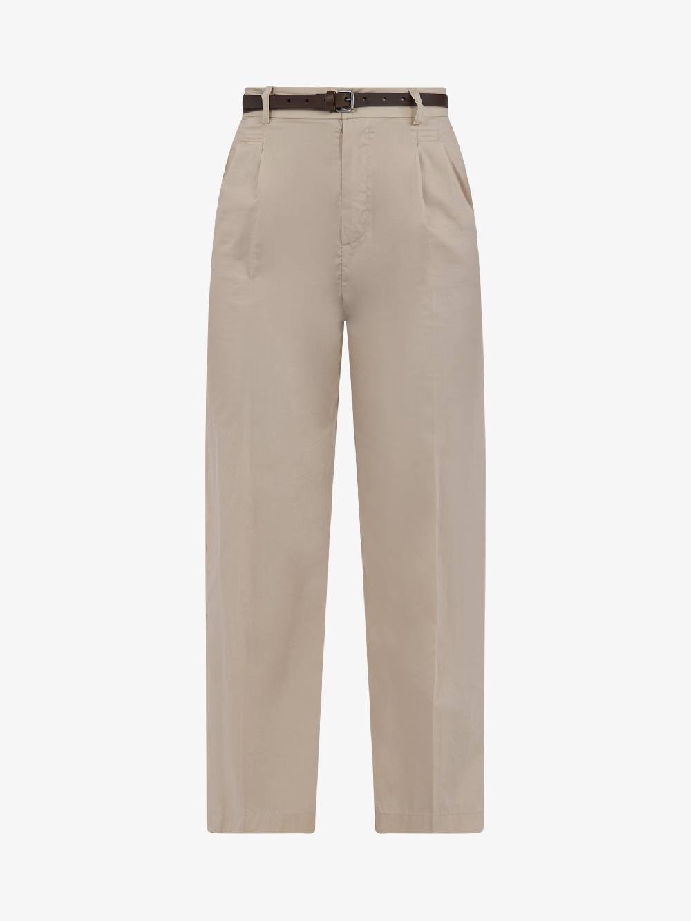 VICOLO Pantalone Con Pieghe TB2056 Donna Cotone Beige