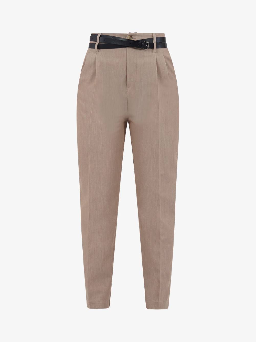 VICOLO Pantalone Con Pinces E Doppia Cintura TB0892 Donna Beige