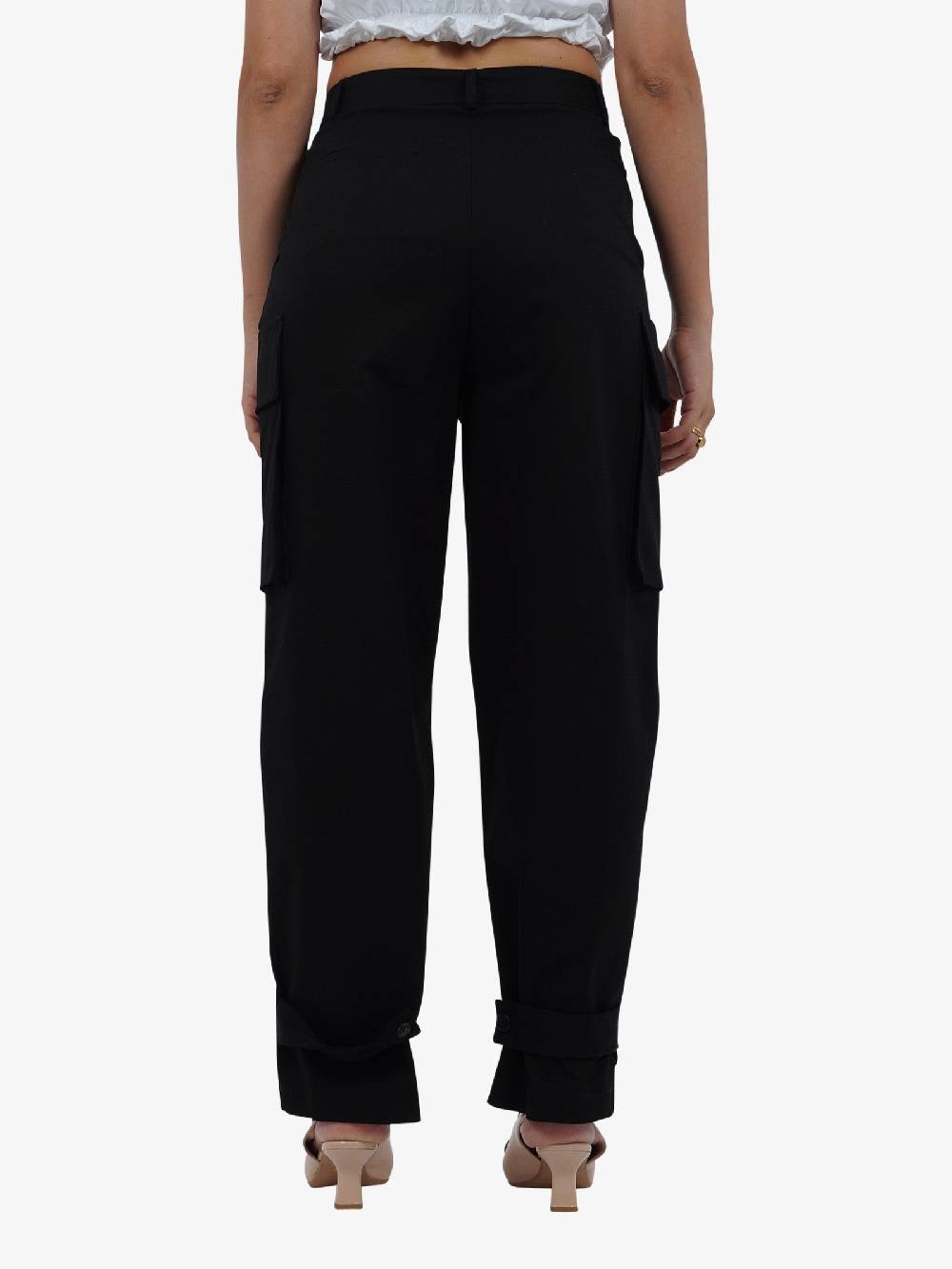 VICOLO Pantalone Con Tasconi TB0046 Donna Cotone Nero