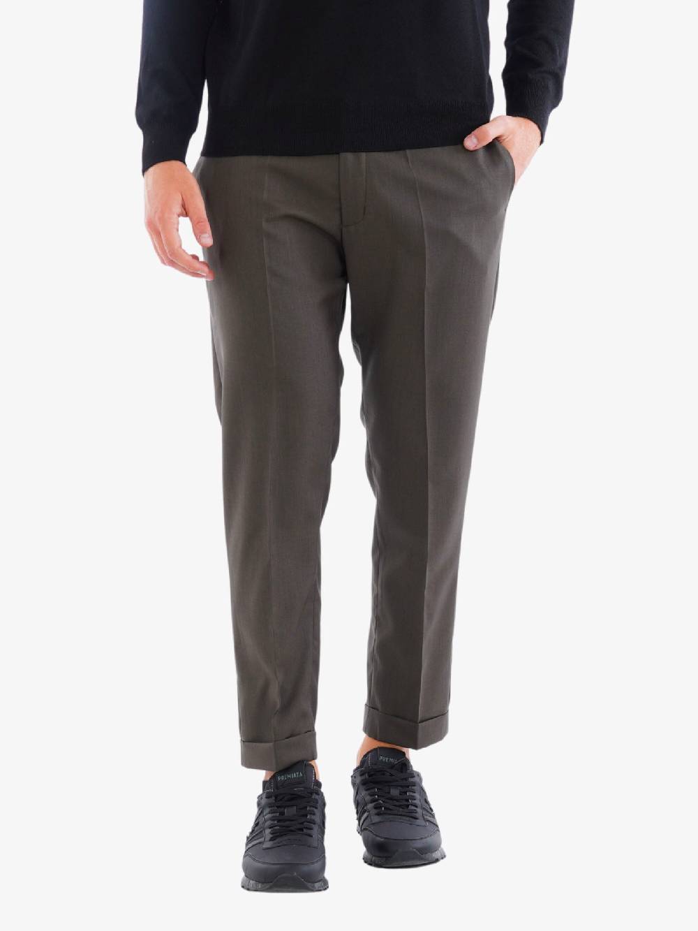 LOW BRAND Pantalone Cooper T1.7 Uomo In Pura Lana Marrone