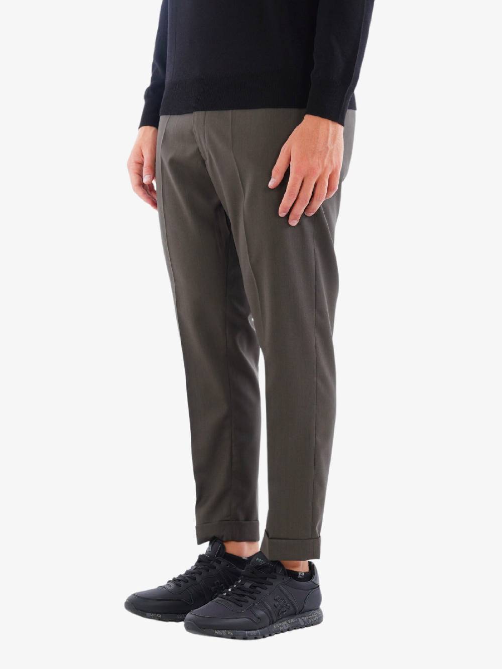 LOW BRAND Pantalone Cooper T1.7 Uomo In Pura Lana Marrone