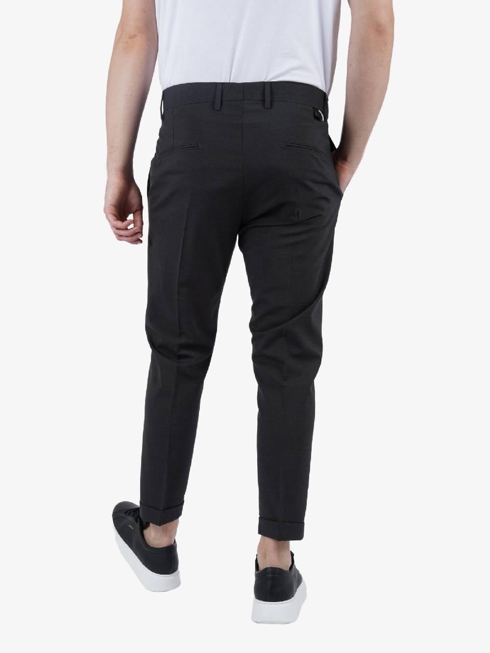 LOW BRAND Pantalone Cooper Uomo In Lana Grigio Scuro