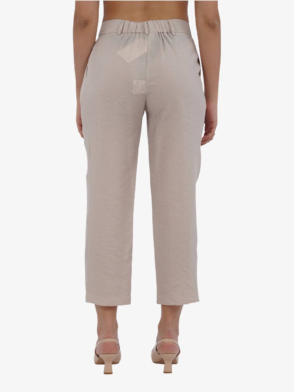 HAVE ONE Pantalone Cropped Con Elastico PPA-L294 Donna Beige