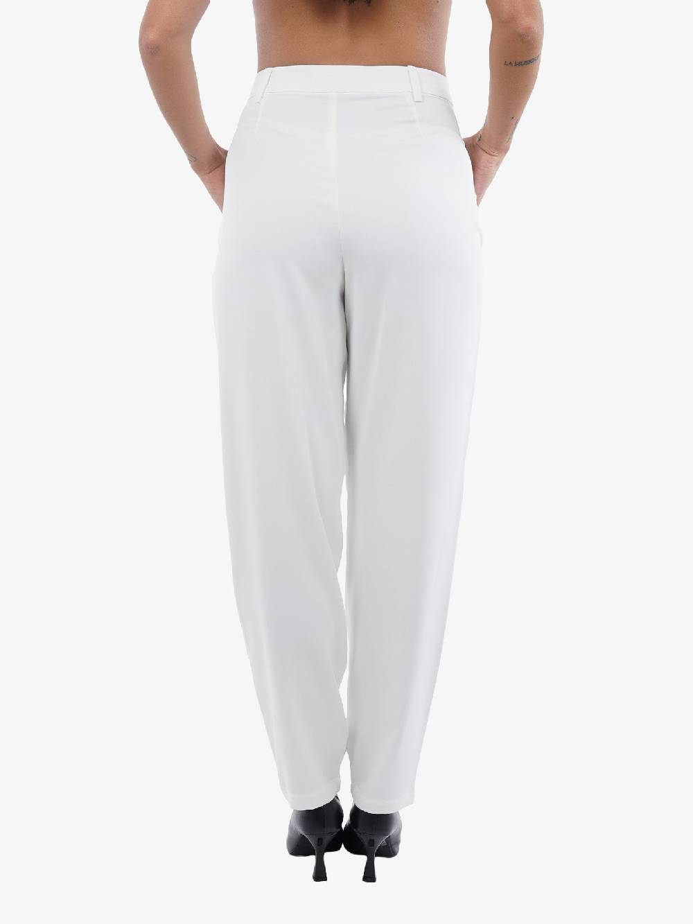 TRASH AND LUXURY Pantalone Donna In Tessuto Tecnico Bianco
