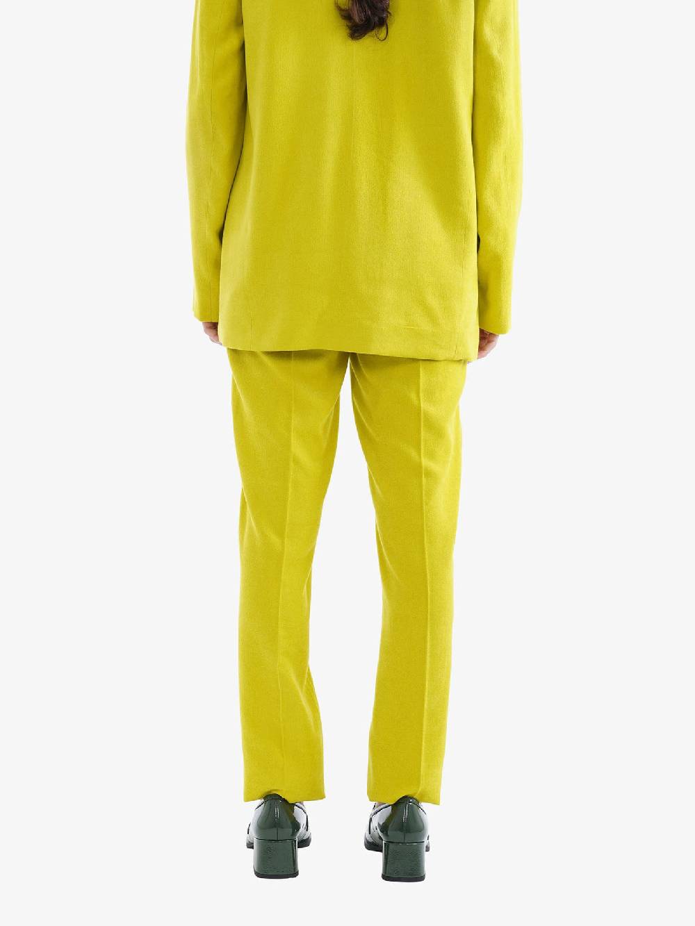 ALYSI Pantalone Dritto Donna Limone Effetto Ciniglia