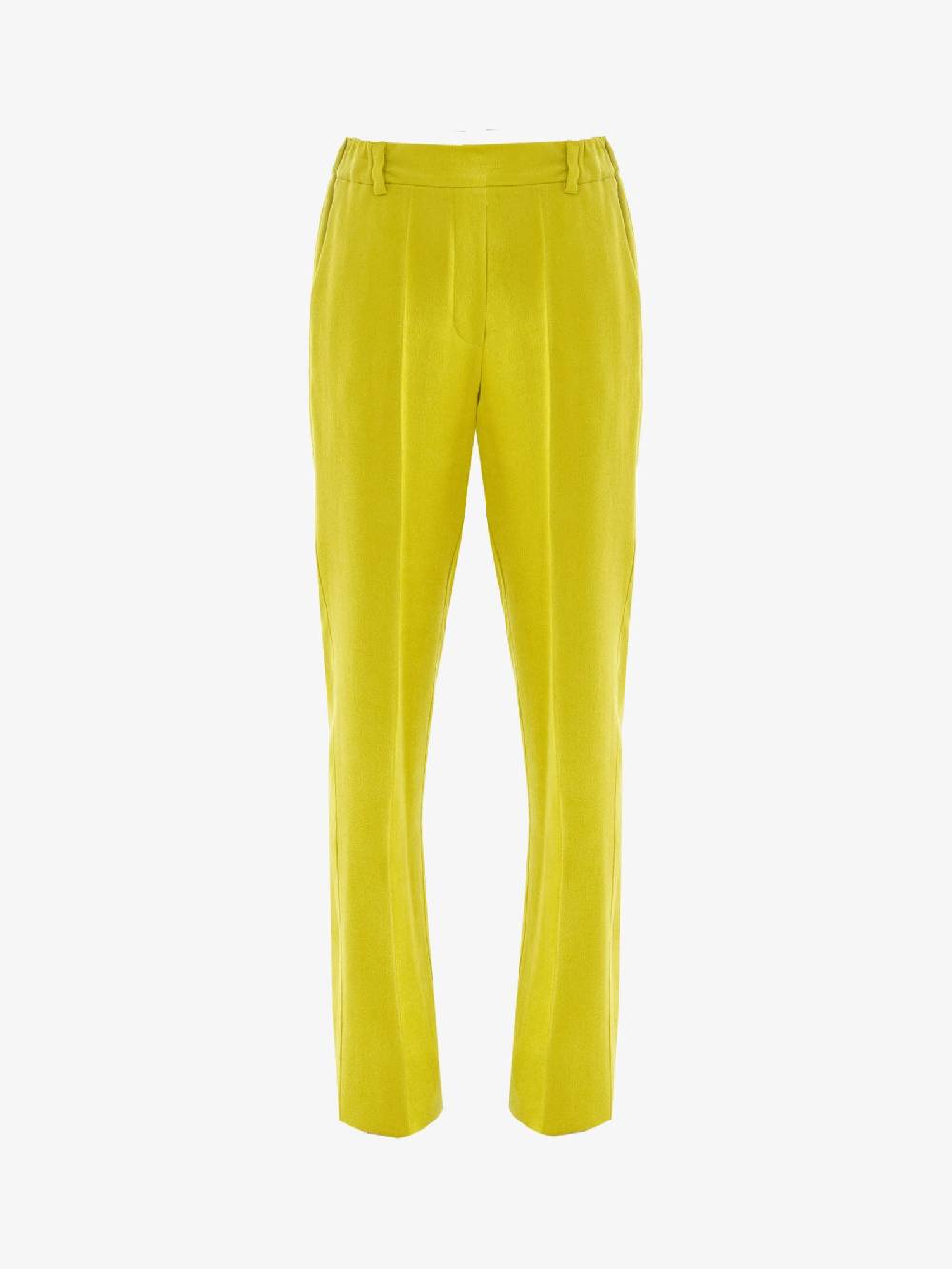 ALYSI Pantalone Dritto Donna Limone Effetto Ciniglia