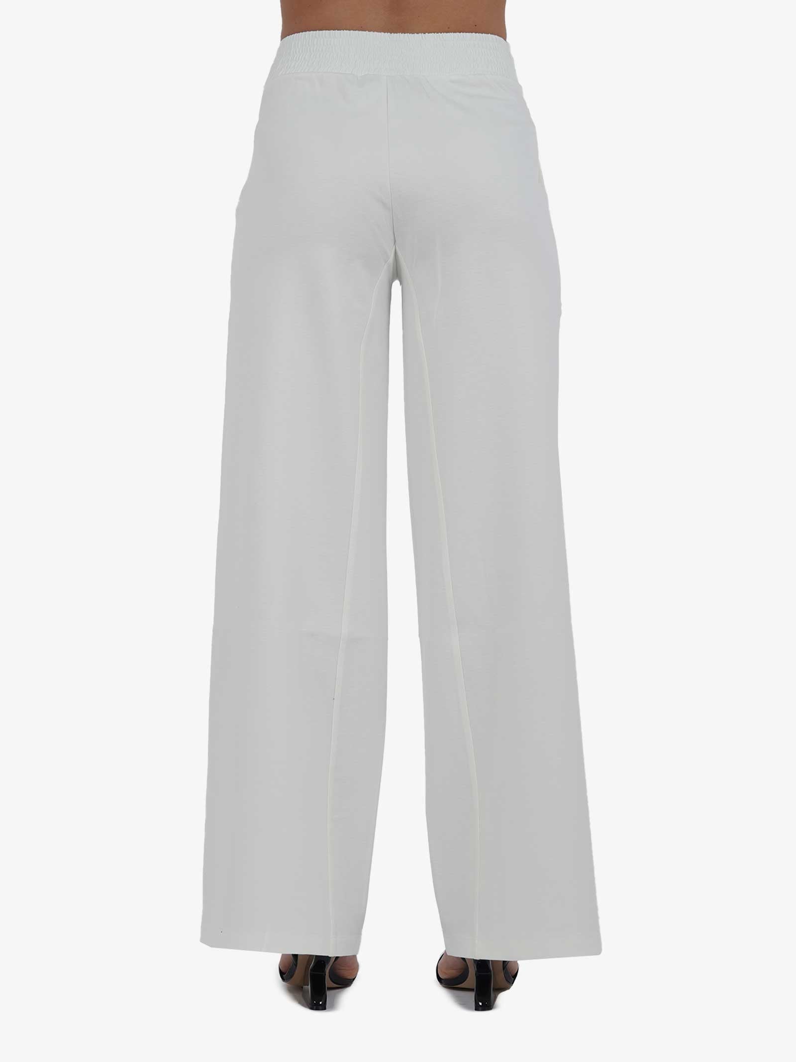 JIJIL Pantalone Flared PA122 Donna A Vita Alta Bianco Caldo