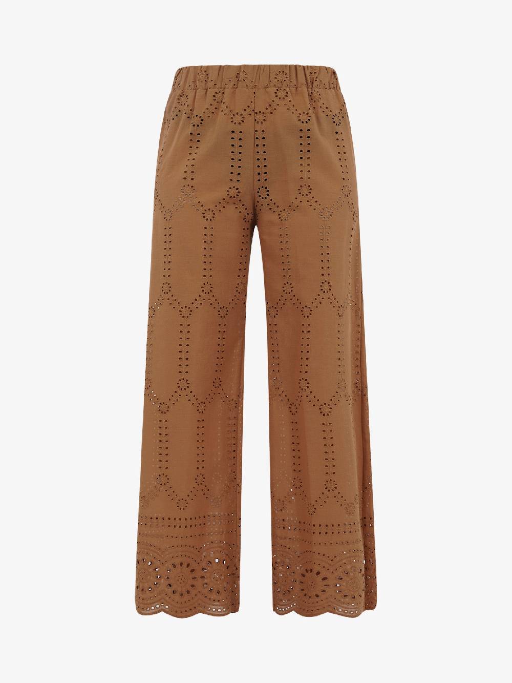 MARIUCCIA Pantalone In Pizzo San Gallo MMD3260 Donna Cotone Marrone