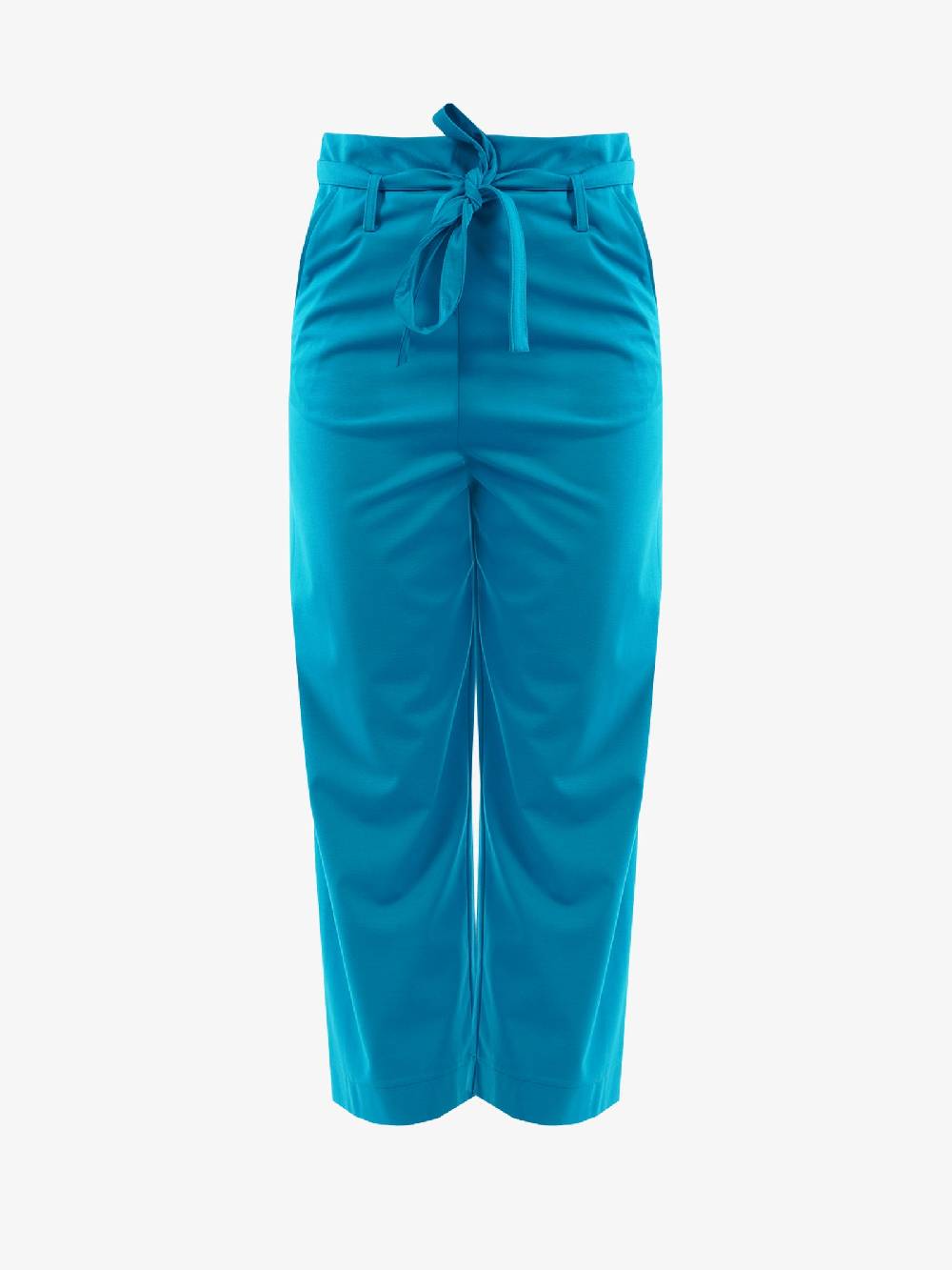 MERCI Pantalone in Viscosa Azzurro con Fantasia Floreale Donna