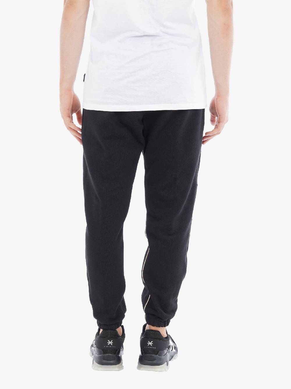 YES LONDON Pantalone Joggers XP3194 Uomo In Cotone Stretch Nero/beige