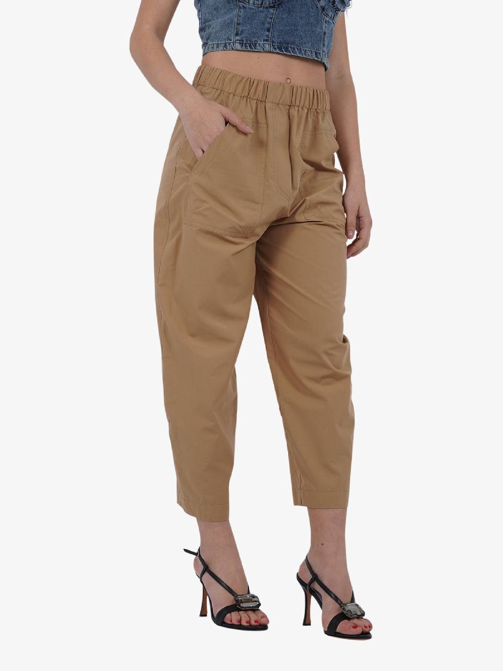 OTTOD'AME Pantalone PCH_DP9582 Donna Cotone Marrone