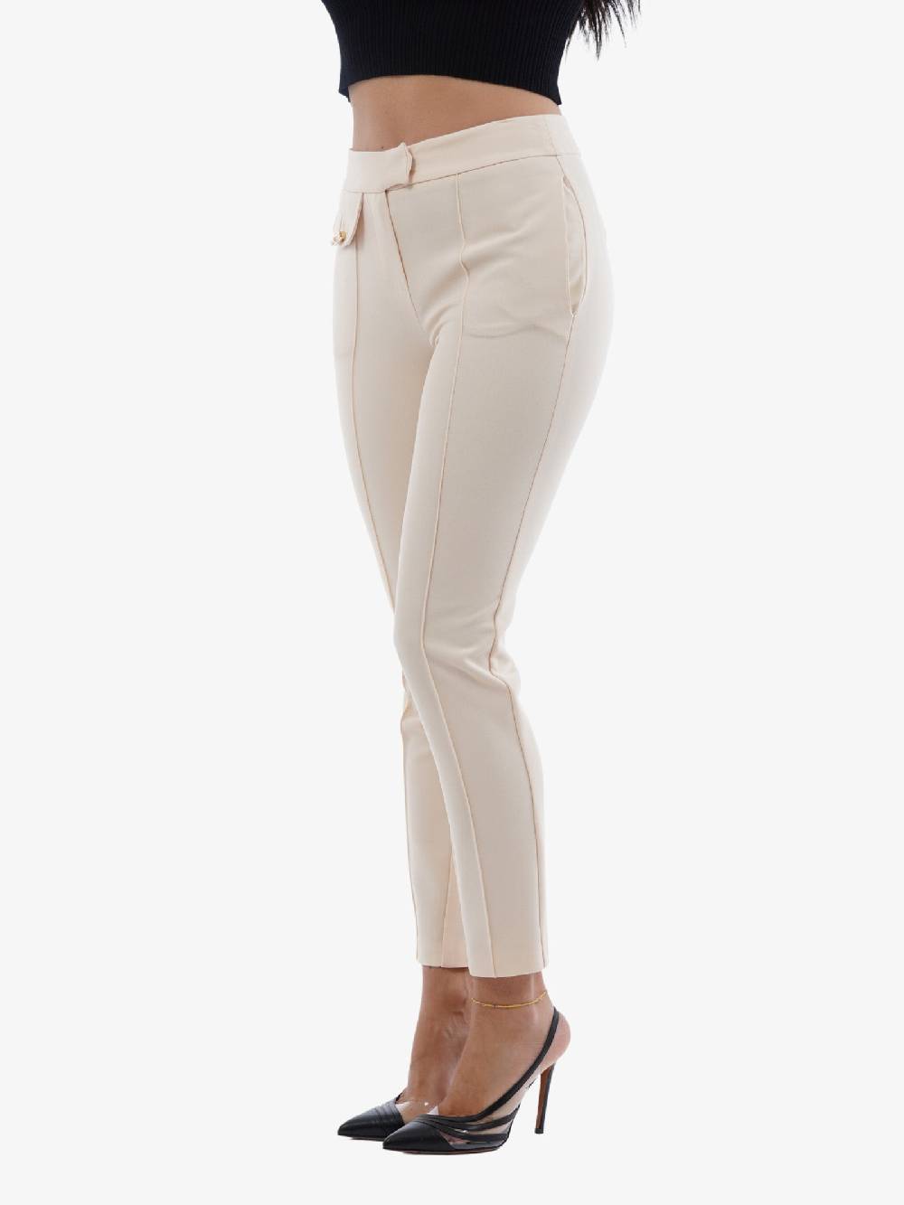 SPACE SIMONA CORSELLINI Pantalone Poliestere Panna Donna Modello Elegante E Comodo