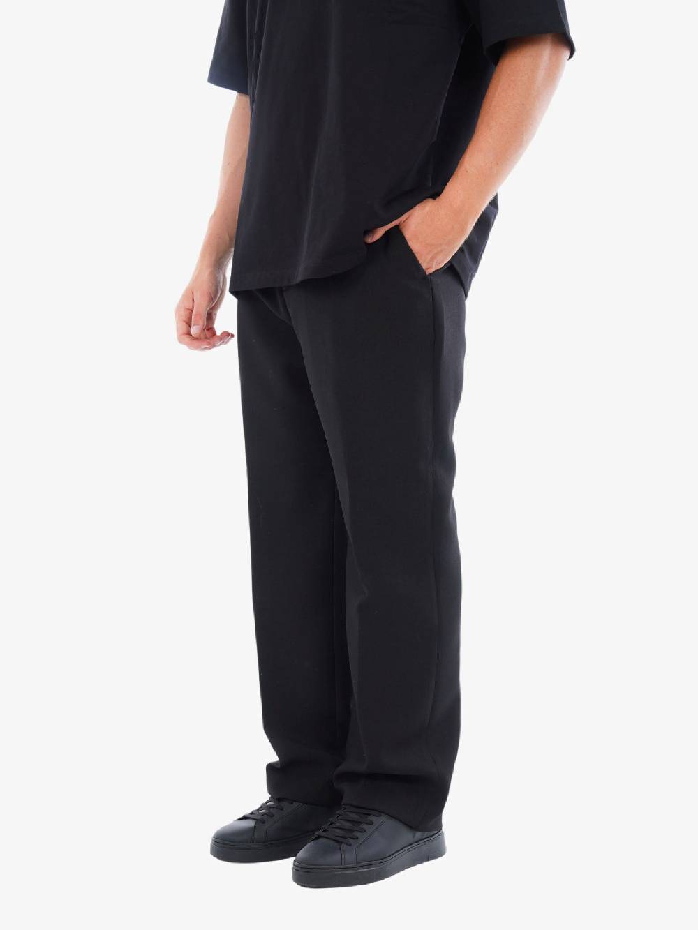 3DICI Pantalone Regolare 025 Uomo Tessuto Misto Nero