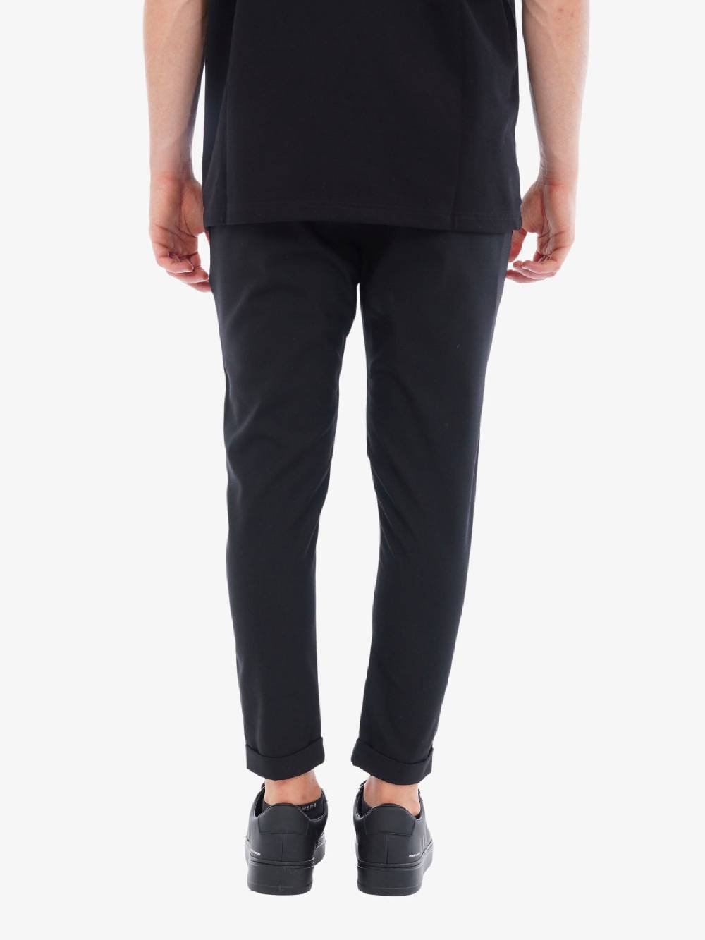 GOLDEN CRAFT Pantalone Regolare Con Elastico Uomo In Cotone Nero