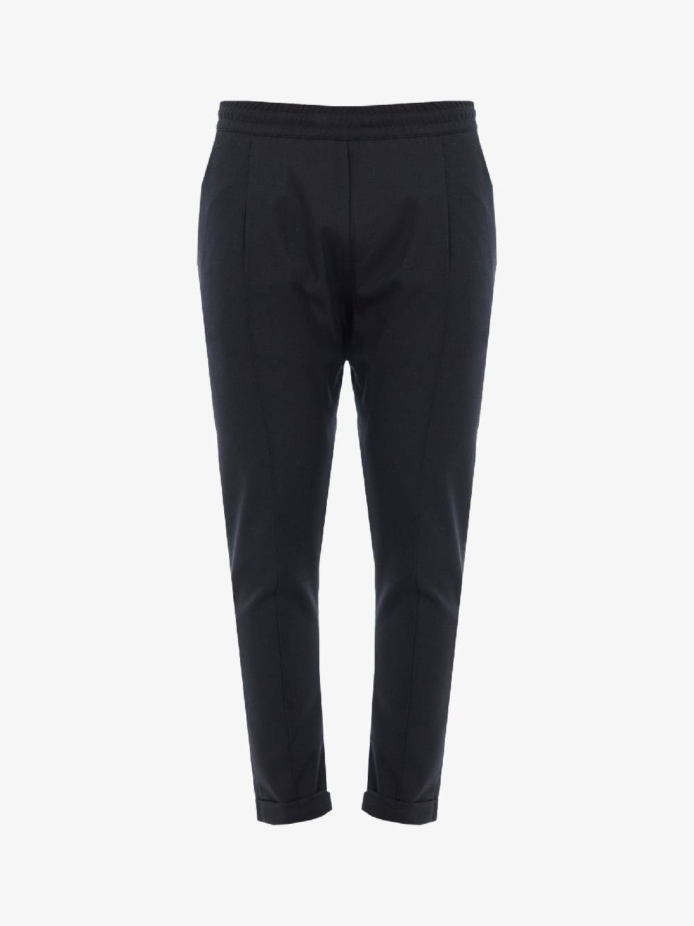 GOLDEN CRAFT Pantalone regolare con elastico uomo in cotone nero