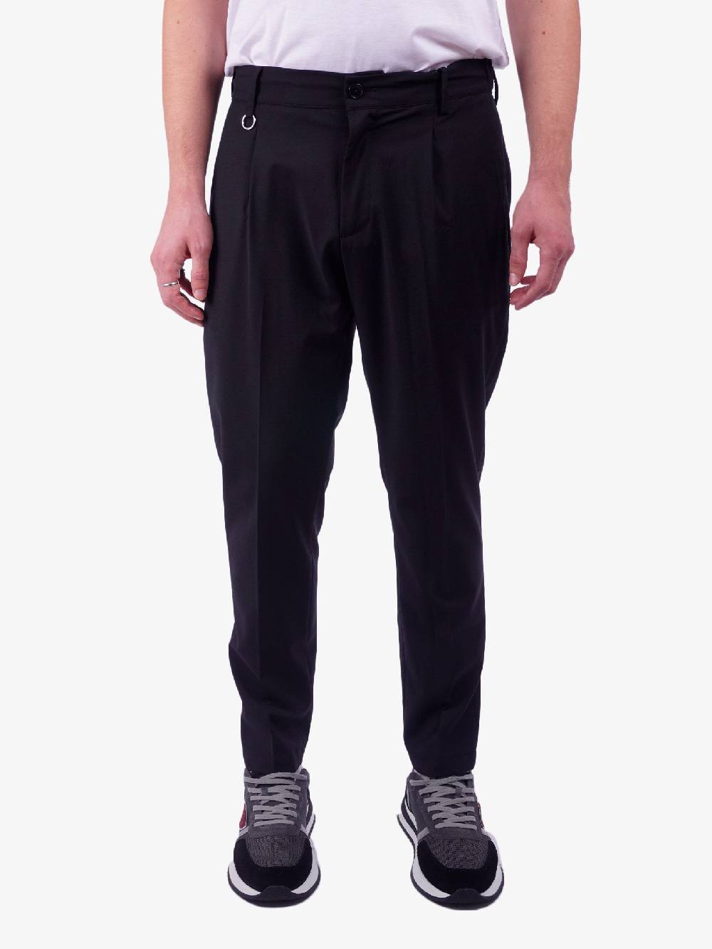 GOLDEN CRAFT Pantalone Regolare In Misto Lana Uomo Nero