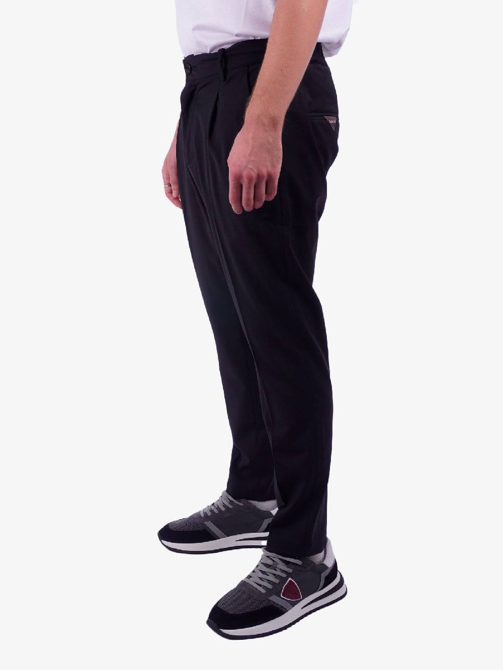 GOLDEN CRAFT Pantalone Regolare In Misto Lana Uomo Nero