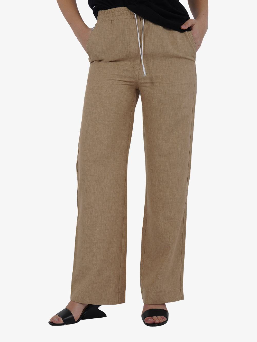 JIJIL Pantalone Regolare PA201 Donna In Tessuto Tecnico Sabbia