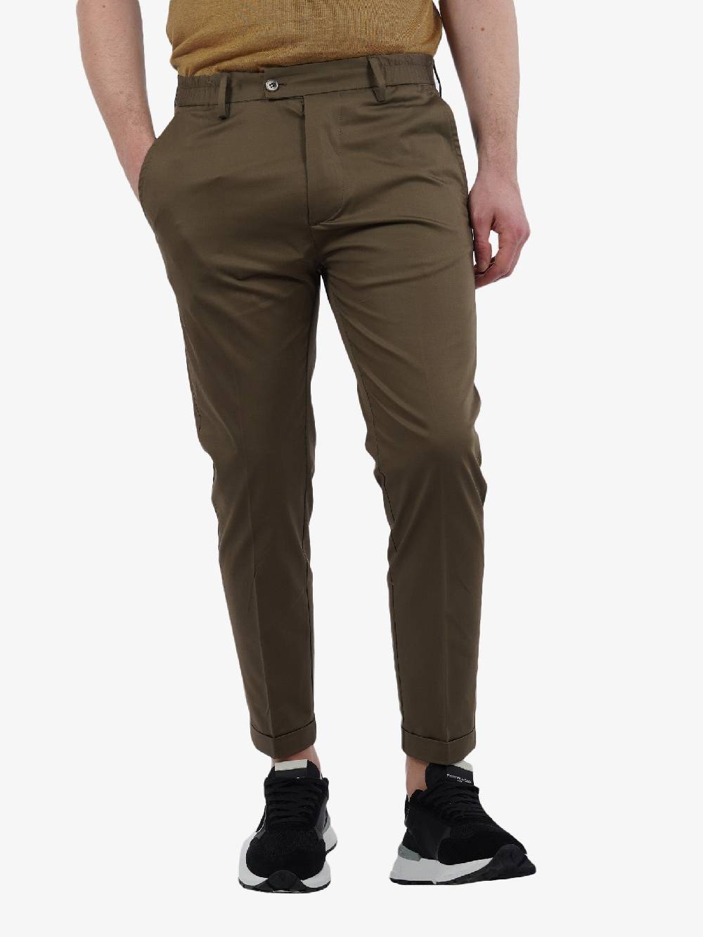 YES LONDON Pantalone Regolare Uomo In Cotone Marrone
