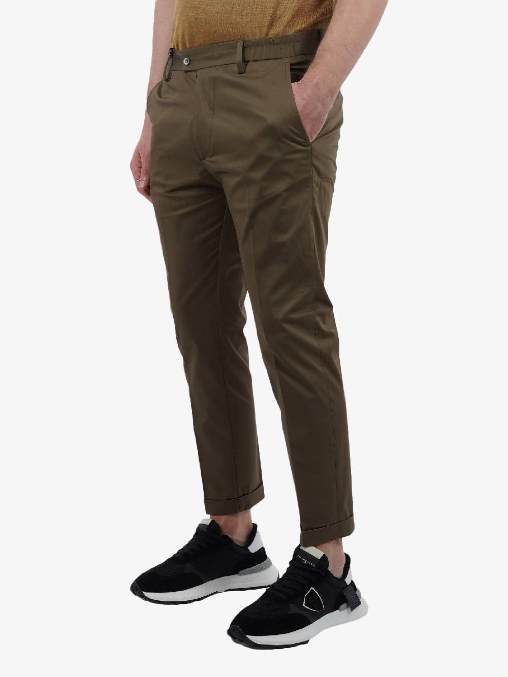 YES LONDON Pantalone Regolare Uomo In Cotone Marrone