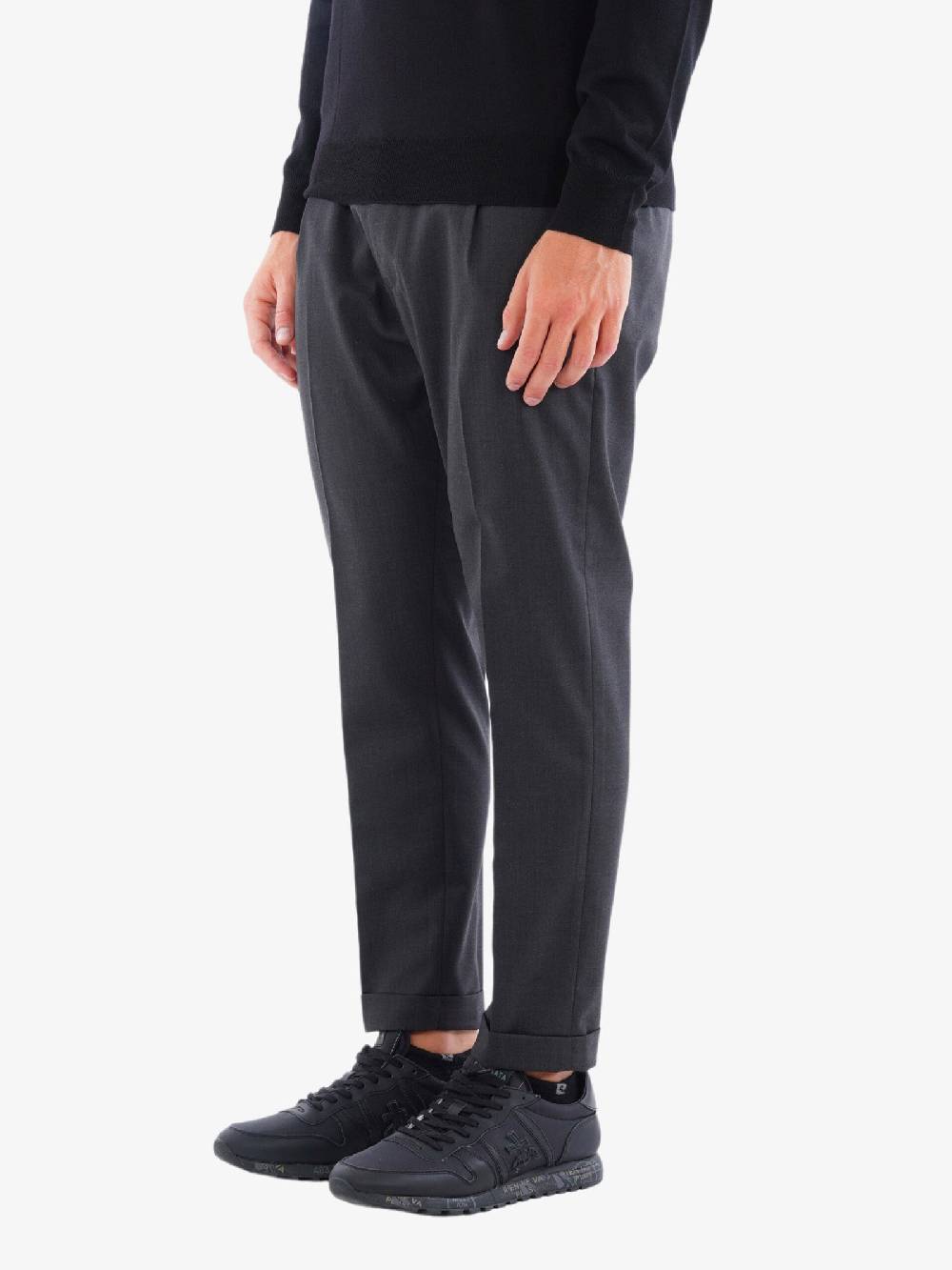 LOW BRAND Pantalone Riviera Elastic Uomo In Misto Lana Grigio