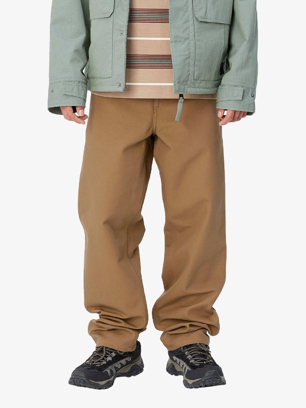 CARHARTT WIP Pantalone Single Knee I031497_HZ_01 Uomo In Cotone Marrone