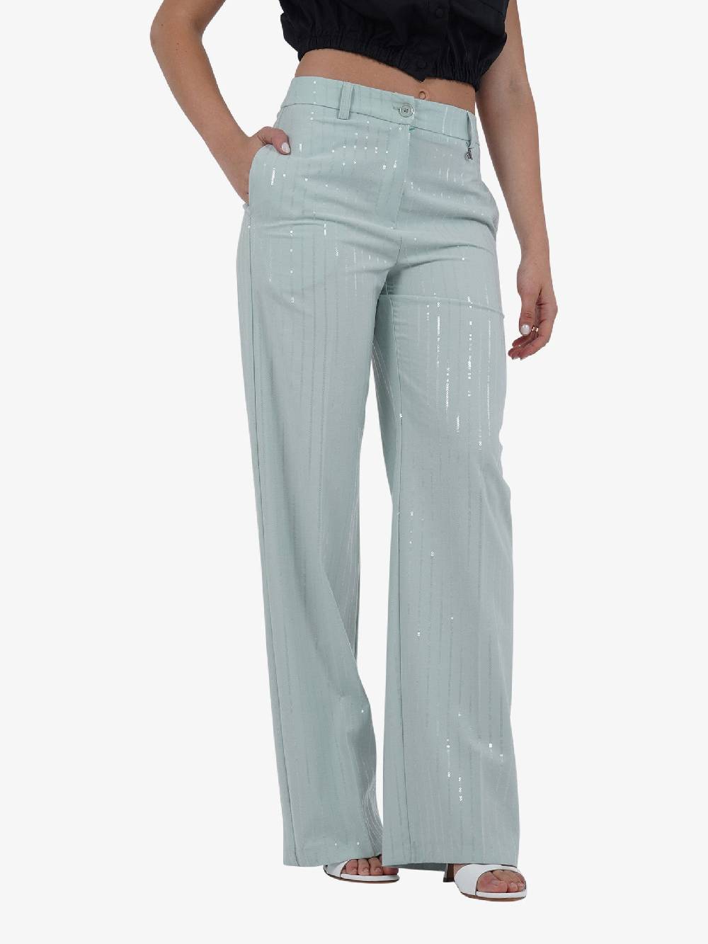 DIXIE Pantalone Straight Con Piega Stirata P041J095 Donna Verde