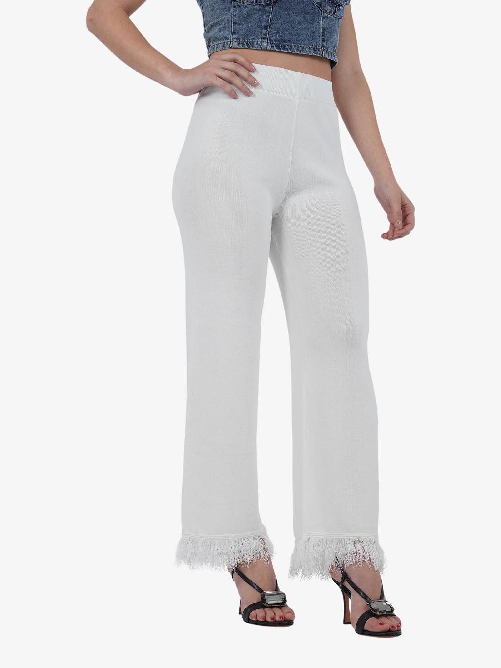 TRASH AND LUXURY Pantalone TL-05SS240412 Donna Viscosa Panna