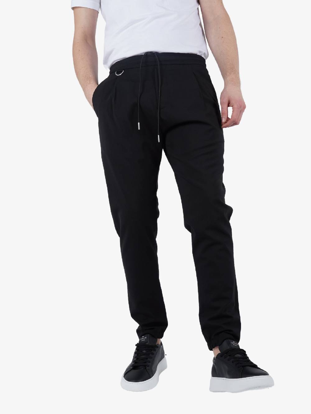 LOW BRAND Pantalone Tokyo Tropical Uomo In Lana Nero