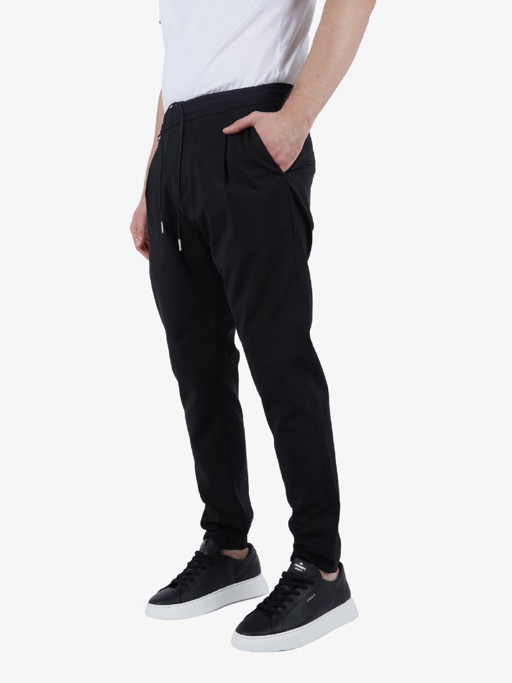 LOW BRAND Pantalone Tokyo Tropical Uomo In Lana Nero