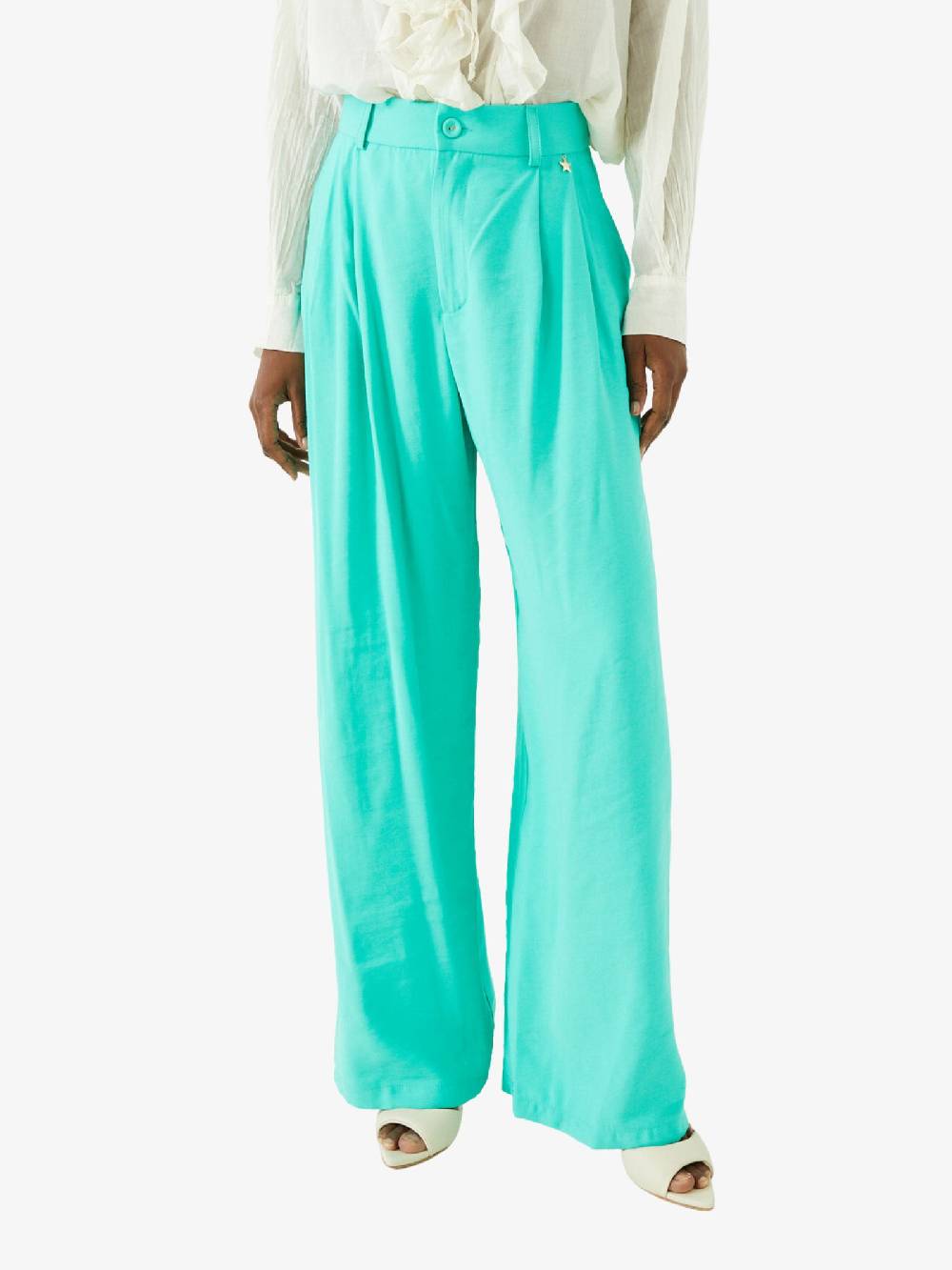 MERCI Pantalone Verde Menta Donna Con Taglio Elegante E Comodo