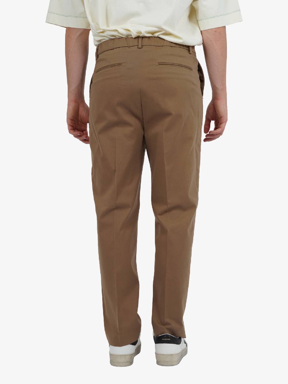 WHITE OVER Pantaloni A Gamba Comoda Deon 00509 Uomo In Cotone Cammello