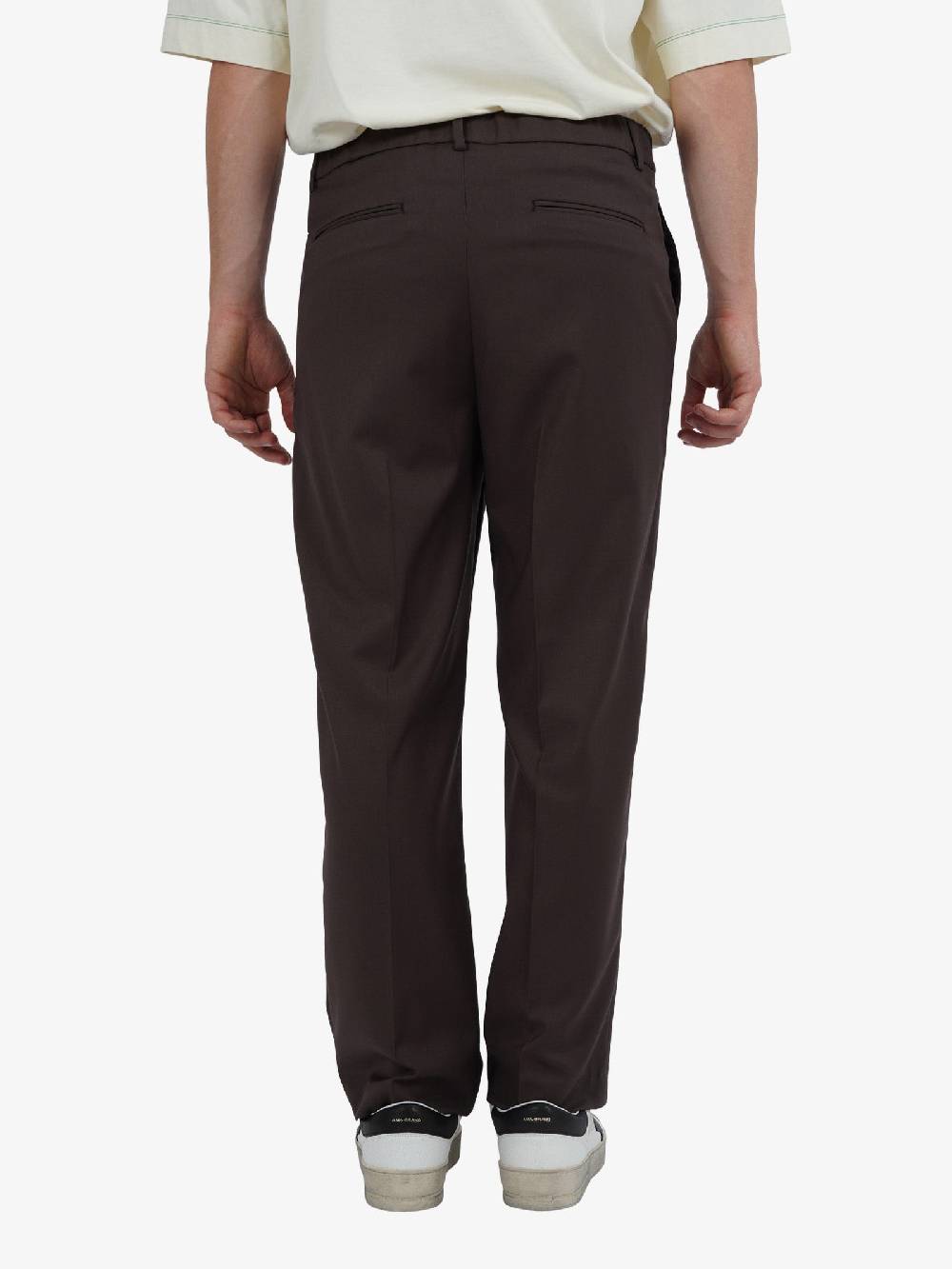 WHITE OVER Pantaloni A Gamba Dritta Maikel 00508 Uomo In Misto Viscosa Moro