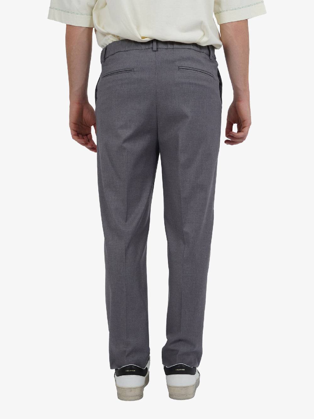 WHITE OVER Pantaloni A Gamba Dritta Maikel 00508 Uomo In Misto Viscosa Grigio