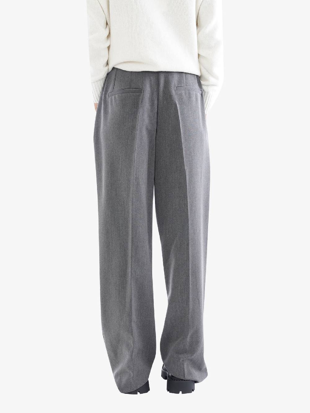 DIXIE Pantaloni Straight Donna Monocolore Grigio Con Piega Stirata