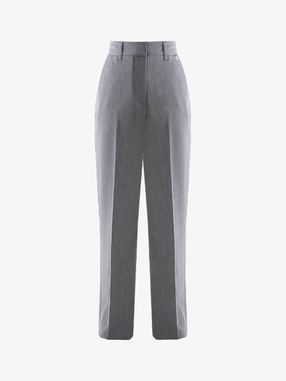 DIXIE Pantaloni Straight Donna Monocolore Grigio Con Piega Stirata