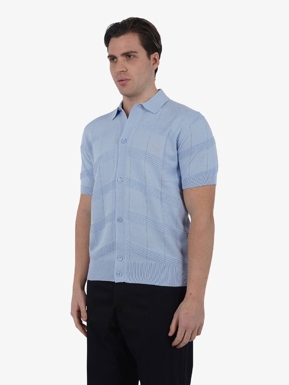 PAOLO PECORA Cardigan A036F300 Uomo Cotone Azzurro