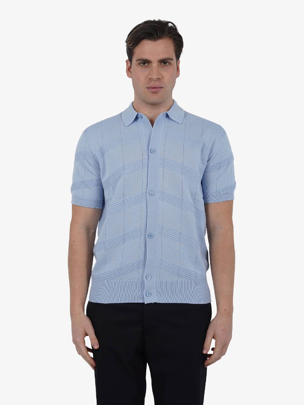 PAOLO PECORA Cardigan A036F300 uomo cotone azzurro