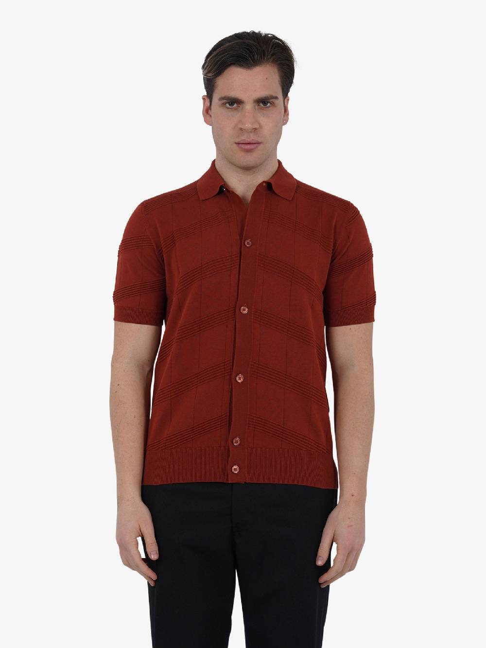 PAOLO PECORA Cardigan A036F300 uomo cotone rosso