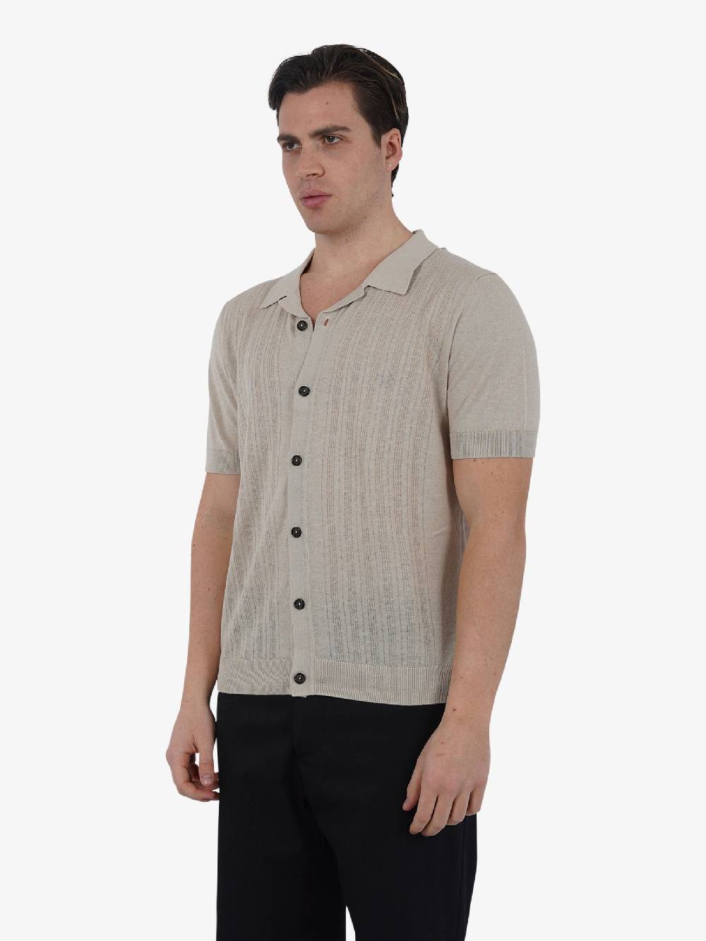 PAOLO PECORA Cardigan A049F400 Uomo Lino Beige