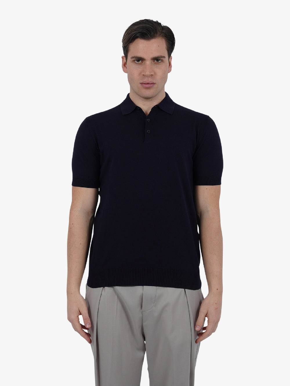 PAOLO PECORA Polo A007F100 uomo cotone blu