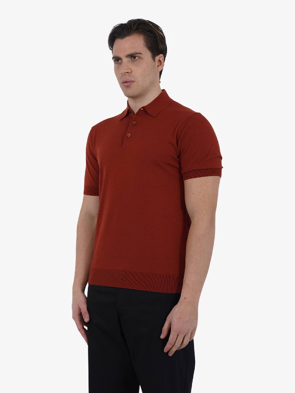 PAOLO PECORA Polo A007F100 Uomo Cotone Rosso