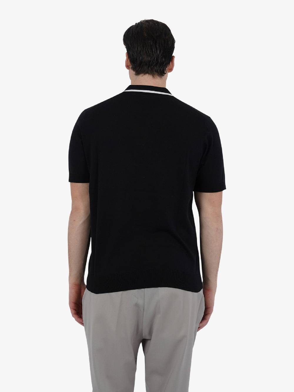 PAOLO PECORA Polo A016F100 Uomo Cotone Nero