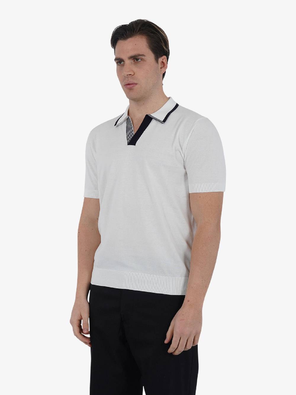 PAOLO PECORA Polo A016F100 Uomo Cotone Panna