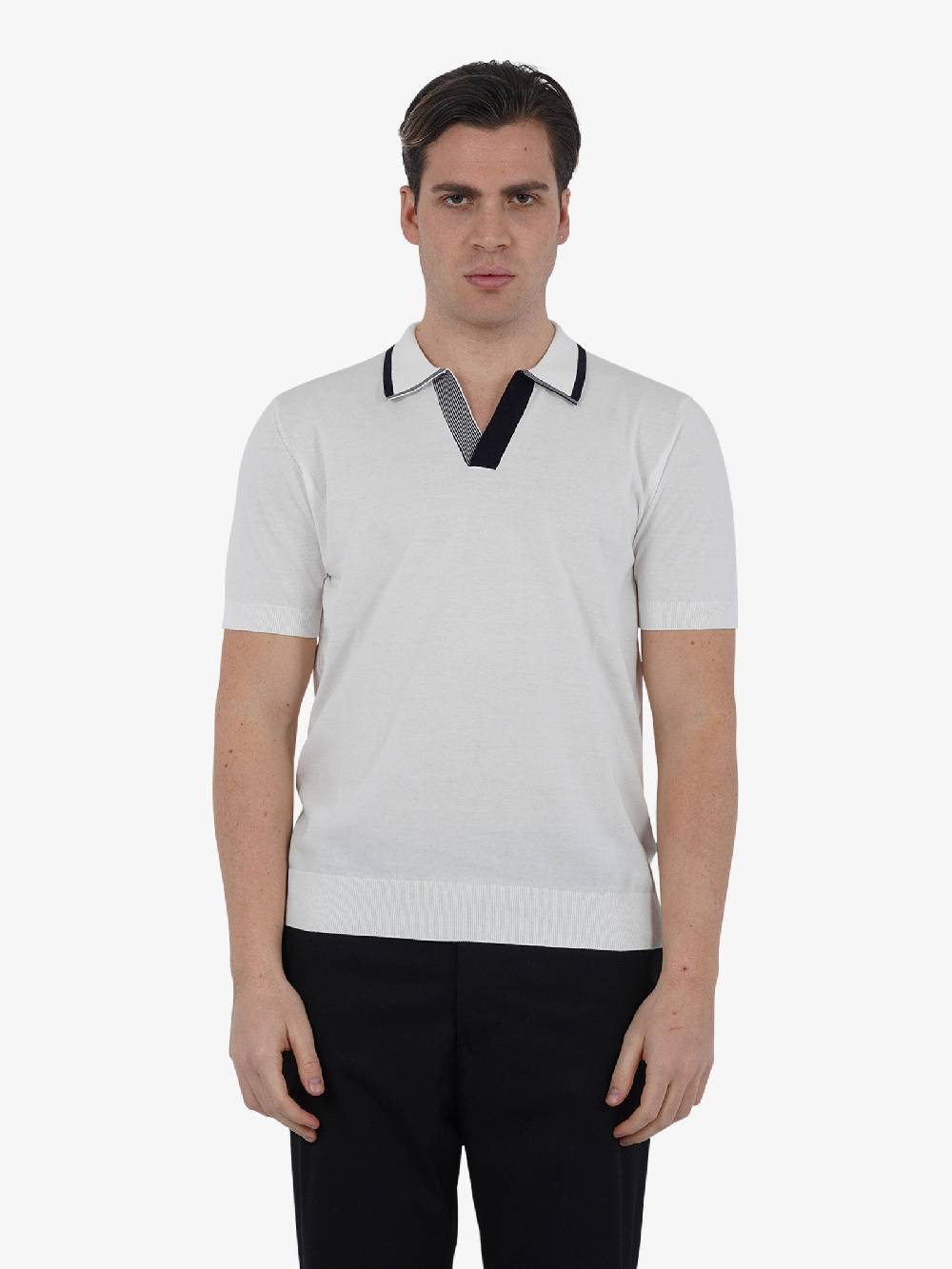 PAOLO PECORA Polo A016F100 uomo cotone panna