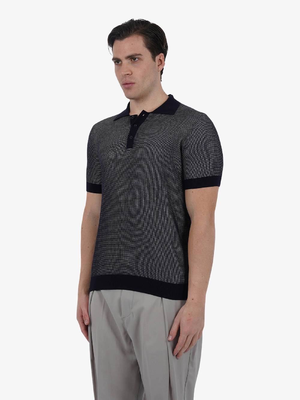 PAOLO PECORA Polo A026F100 Uomo Cotone Blu