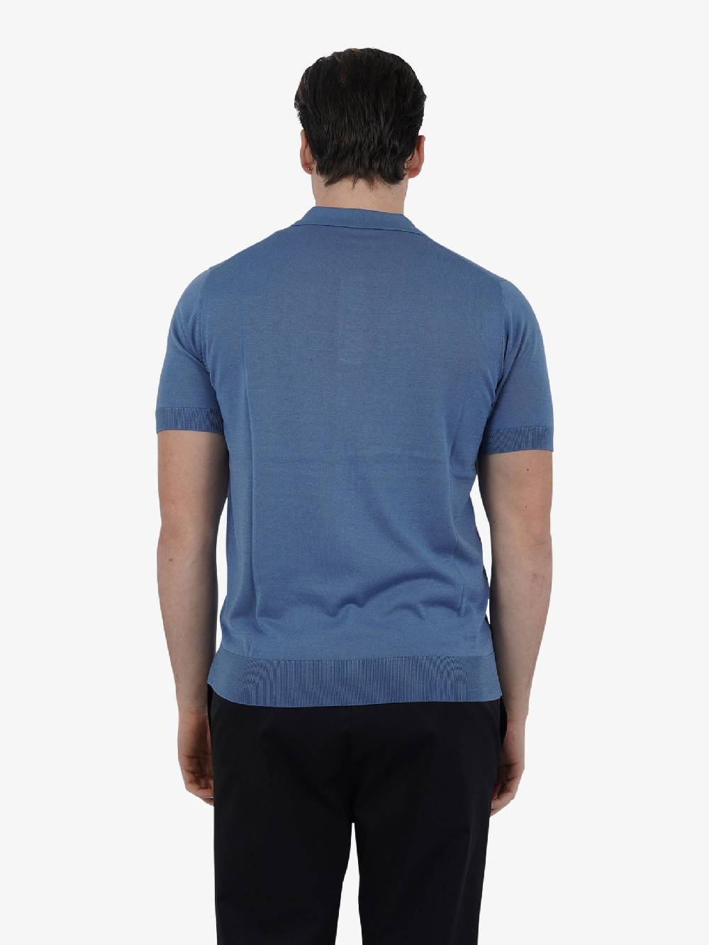 PAOLO PECORA Polo A030F200 Uomo Seta Azzurro